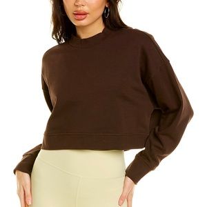 We Wore What Cropped Brown Sweatshirt New w Tags